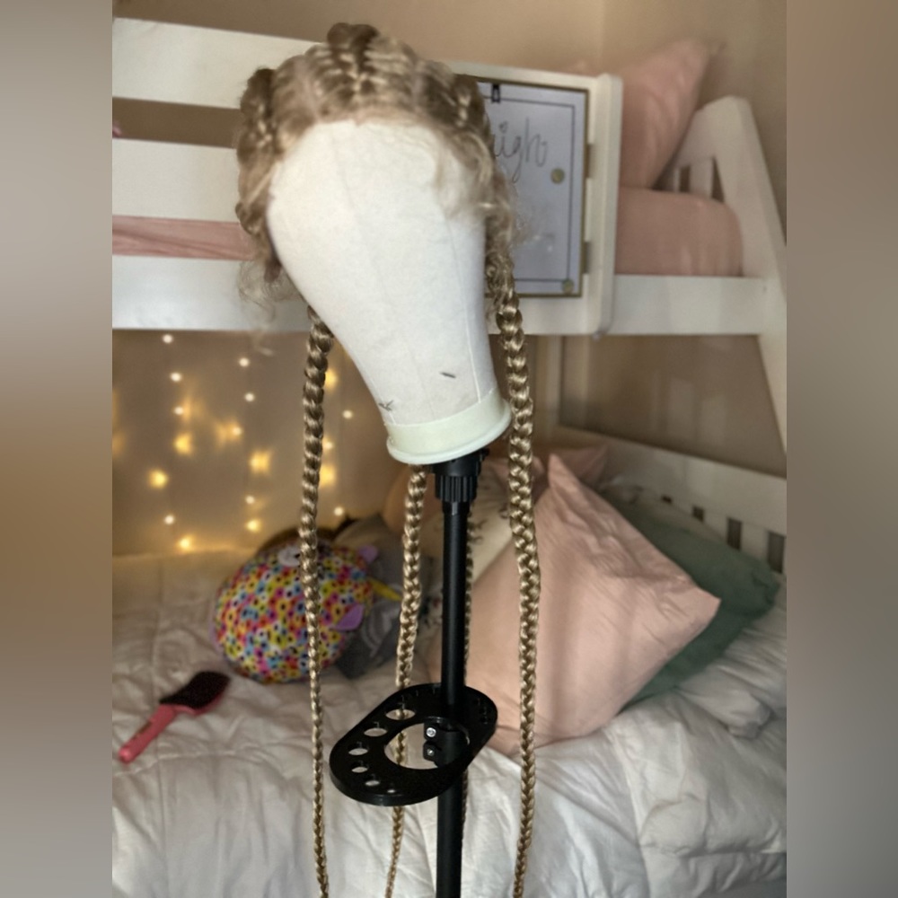 38 INCH Lace Front Cornrow Braids Blonde Synthetic Wig